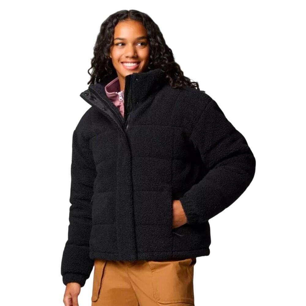 COLUMBIA Women's Ruby Falls™ Novelty Jacket BLACK SHERPA NWT SIZE XL - Picture 1 of 12